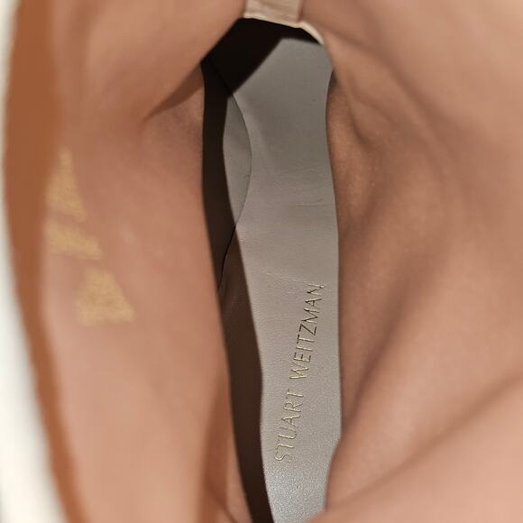 NEW Stuart Weitzman Siggy 60 Ankle Bootie Womens Beige Suede Stretch Sock Heel - Picture 11 of 14